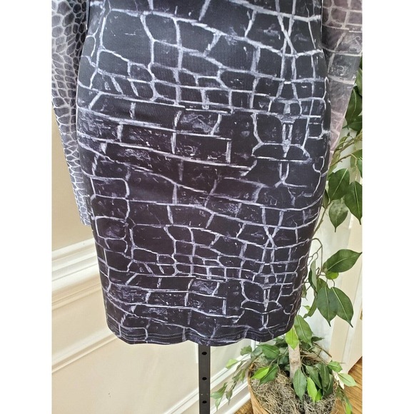 SHEIN Women's Black Cotton Mock Neck Long Sleeve Knee Length Dress Size Medium - Picture 3 of 10